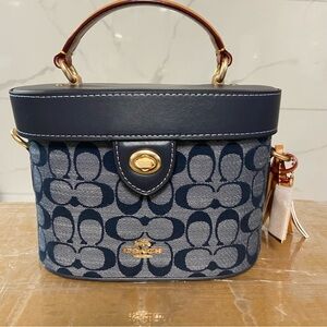 Coach Blue and Gold Signature Mini Bag